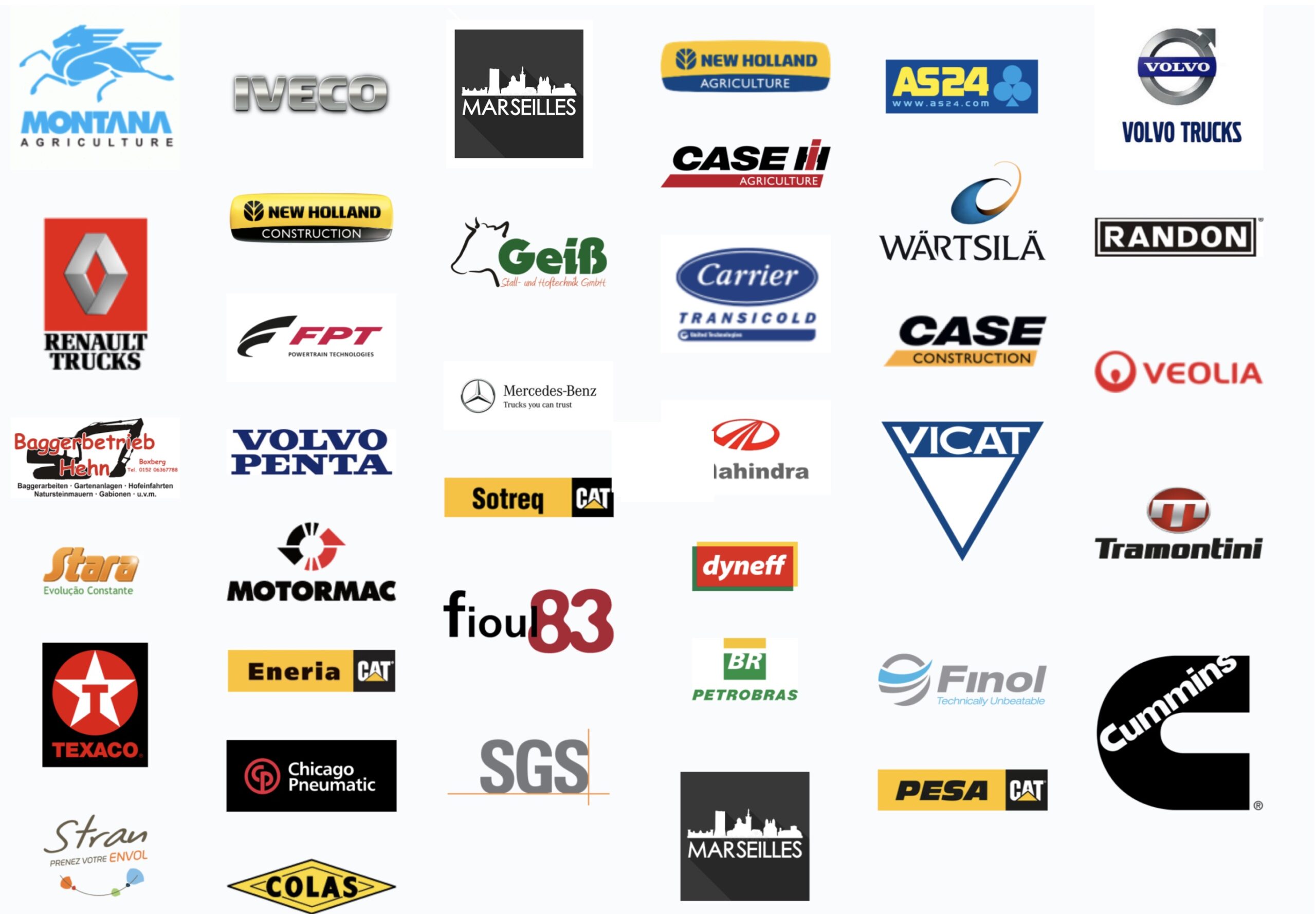 Logos von einigen Partnern und Kunden von ActiOil